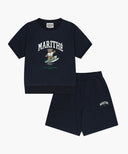 KIDS RAGLAN HALF SWEAT SET-UP IN NAVY image 6