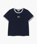 W CLASSIC LOGO RINGER TEE IN NAVY image 6