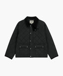 CORDUROY COLLAR QUILTED JACKET IN BLACK image 6
