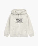 KIDS CLASSIC LOGO EMBROIDERY HOODIE ZIP-UP IN OATMEAL image 6