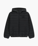 CLASSIC LOGO HOODED LIGHT DOWN JACKET IN BLACK image 6