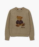DOODLE BEAR KNIT PULLOVER IN BEIGE image 6