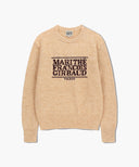 BOUCLE CLASSIC LOGO KNIT PULLOVER IN ECRU image 6