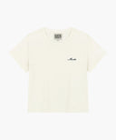 W SMALL LETTERING SLIM CROP TEE IN IVORY image 6