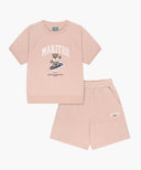 KIDS RAGLAN HALF SWEAT SET-UP IN INDI PINK image 6