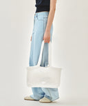 CLASSIC LOGO NET SHOULDER BAG IN IVORY image 6