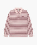 STRIPE PIQUE LONG SLEEVE TEE IN PINK image 6