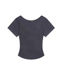 ONYX SIGNATURE LOGO V-NECK HALF T IN CHARCOAL