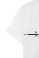 MATIN KIM LOGO CUTTED CROP TOP IN WHITE image 4