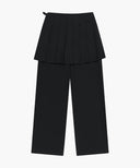 W LAYERED PLEATS SKIRT PANTS IN BLACK image 7
