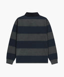 WASHED DENIM COLLAR LONG SLEEVE TEE IN CHARCOAL GREY image 7