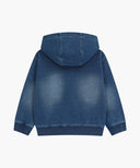 KIDS CLASSIC LOGO EMBROIDERY HOODIE ZIP-UP IN BLUE image 7