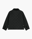 CORDUROY COLLAR QUILTED JACKET IN BLACK image 7