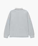 CREST LOGO JERSEY POLO LONG SLEEVE IN LIGHT HEATHER GREY image 7