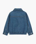 KIDS CLASSIC LOGO DENIM ZIPUP JACKET IN BLUE image 7
