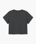 W CLASSIC LOGO CROP TEE IN CHARCOAL GREY image 7