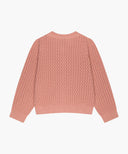 KIDS W POINTELLE KNIT CARDIGAN IN CORAL PINK image 7