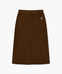 W CLASSIC CORDUROY MIDI SKIRT IN BROWN image 7