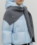 CIRCLE LOGO SHAWL MUFFLER IN CHARCOAL GREY image 7