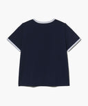 W CLASSIC LOGO RINGER TEE IN NAVY image 7