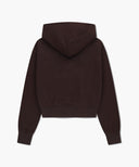 W SMALL CLASSIC LOGO CROP HOODIE IN BROWN