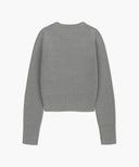 W CLASSIC LOGO CROP KNIT IN MELANGE GRAY image 7