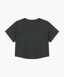 W SILVER LETTERING CROP TEE IN CHARCOAL GREY image 7