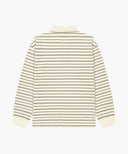 STRIPE PIQUE LONG SLEEVE TEE IN IVORY image 7