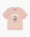 KIDS RAGLAN HALF SWEAT SET-UP IN INDI PINK image 7