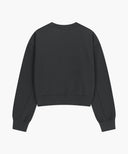 W FLOWER CLASSIC LOGO CROP SWEATSHIRT IN CHARCOAL GREY image 7