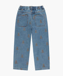 KIDS BEAR PRINTED DENIM PANTS IN BLUE image 7