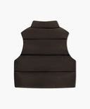 W CLASSIC LOGO CROP DOWN VEST IN DARK BROWN image 7