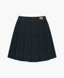 W DENIM PLEATED MIDI SKIRT IN INDIGO image 10