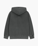 CLASSIC LOGO DYEING HOODIE ZIPUP IN CHARCOAL GREY image 7