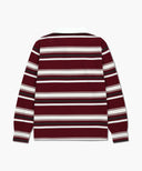 STRIPE COLLAR LONG SLEEVE IN BURGUNDY image 7