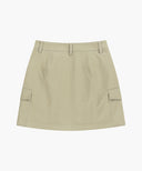 W COTTON CARGO MINI SKIRT IN BEIGE image 16