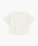 W SILVER LETTERING CROP TEE IN IVORY image 7