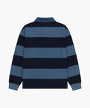 WASHED DENIM COLLAR LONG SLEEVE TEE IN BLUE image 7
