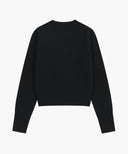W SMALL CLASSIC LOGO CROP KNIT PULLOVER IN BLACK image 7