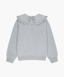 KIDS W FRILL COLLAR SWEATSHIRT IN HEATHER GREY image 7