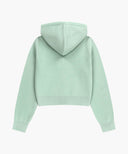 W SMALL CLASSIC LOGO CROP KNIT HOODIE ZIPUP IN MINT image 7