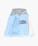 KIDS DETACHBLE BASEBALL JACKET IN LIGHT BLUE