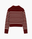 W STRIPE POLO KNIT IN BURGUNDY image 10