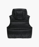W CIRCLE LOGO CROP HOODED DOWN VEST IN BLACK image 7