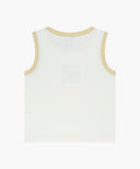 KIDS WAFFLE RINGER SLEEVELESS IN IVORY image 7