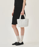 CLASSIC LOGO SEERSUCKER PADDING BAG IN OFF WHITE image 7
