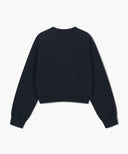 W RAW EDGE APPLIQUE LOGO CROP SWEATSHIRT IN NAVY image 7
