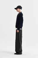 BACK LOGO COLLAR KNIT TOP FOR WOMEN IN DARK NAVY image 6