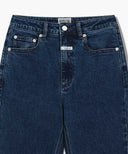 W HIGH-RISE FLARED DENIM PANTS IN BLUE image 8