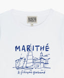 W FRENCH GRAPHIC CROP TEE IN WHITE image 8